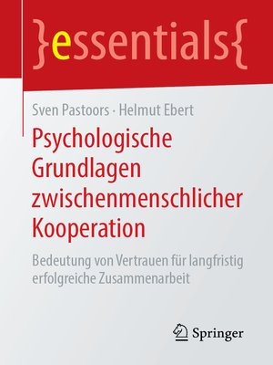 cover image of Psychologische Grundlagen zwischenmenschlicher Kooperation
